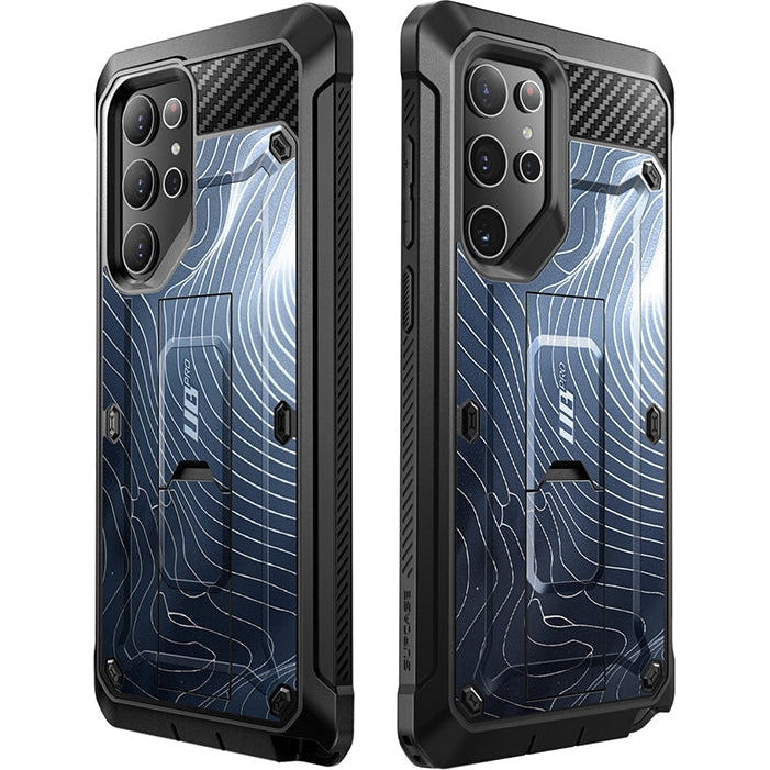 Schutzhülle für Galaxy S24 Ultra, Supcase UB Pro SP+noSP, Blau und Muster