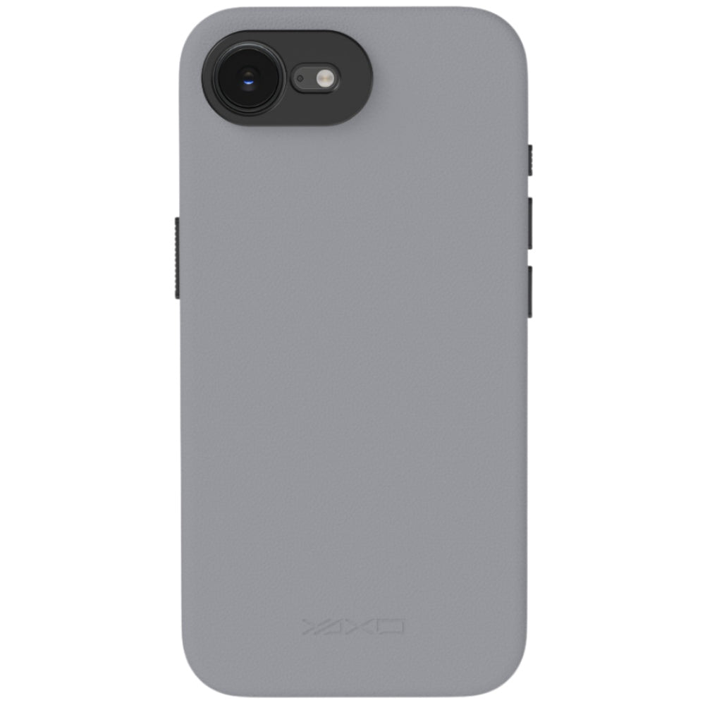 Handyhülle YAXO Leather Gear Slim Case MagSafe für iPhone 17e, grau (8/12)