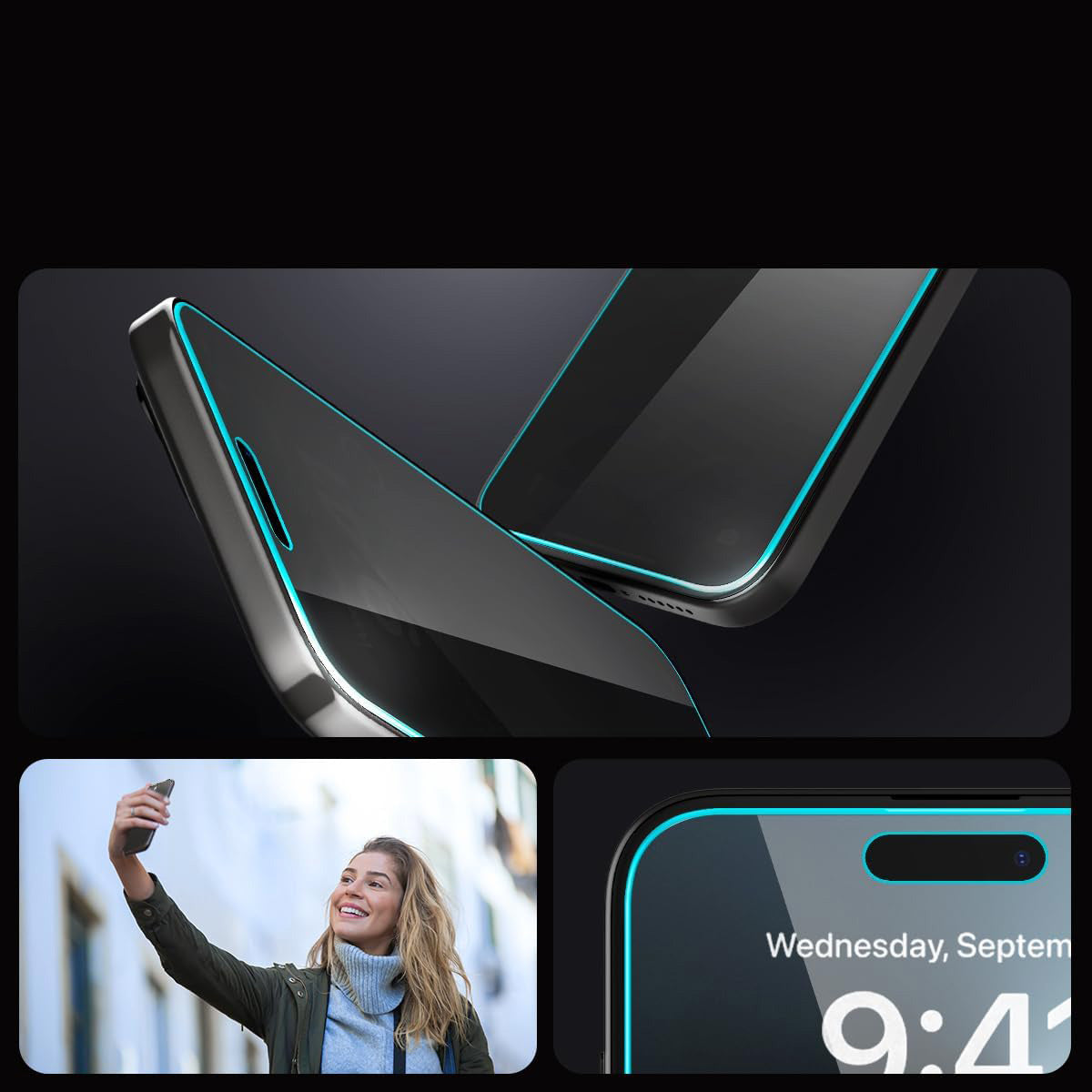Glas für die Schutzhülle Spigen Glas.tR EZ Fit Privacy 2-Pack für iPhone 15 Pro