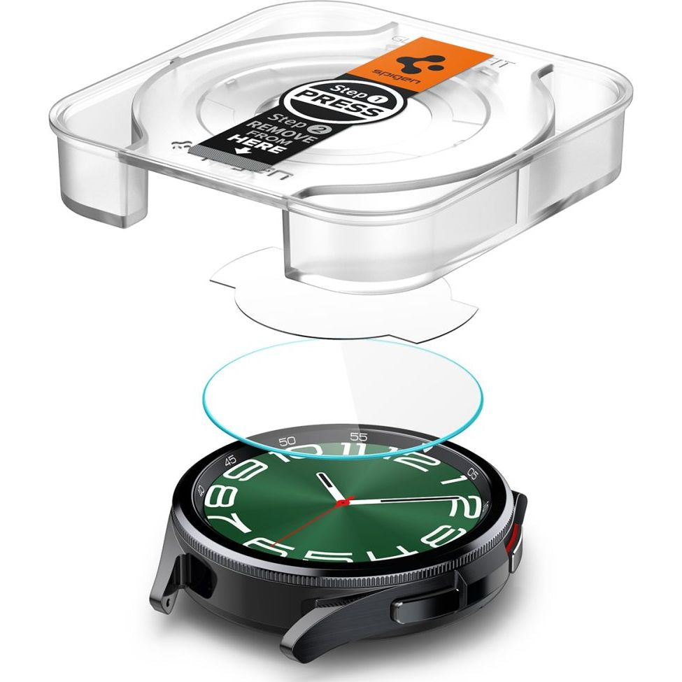 Glas für die Schutzhülle Spigen Glas.tR EZ Fit 2-Pack für Galaxy Watch 6 Classic 47mm