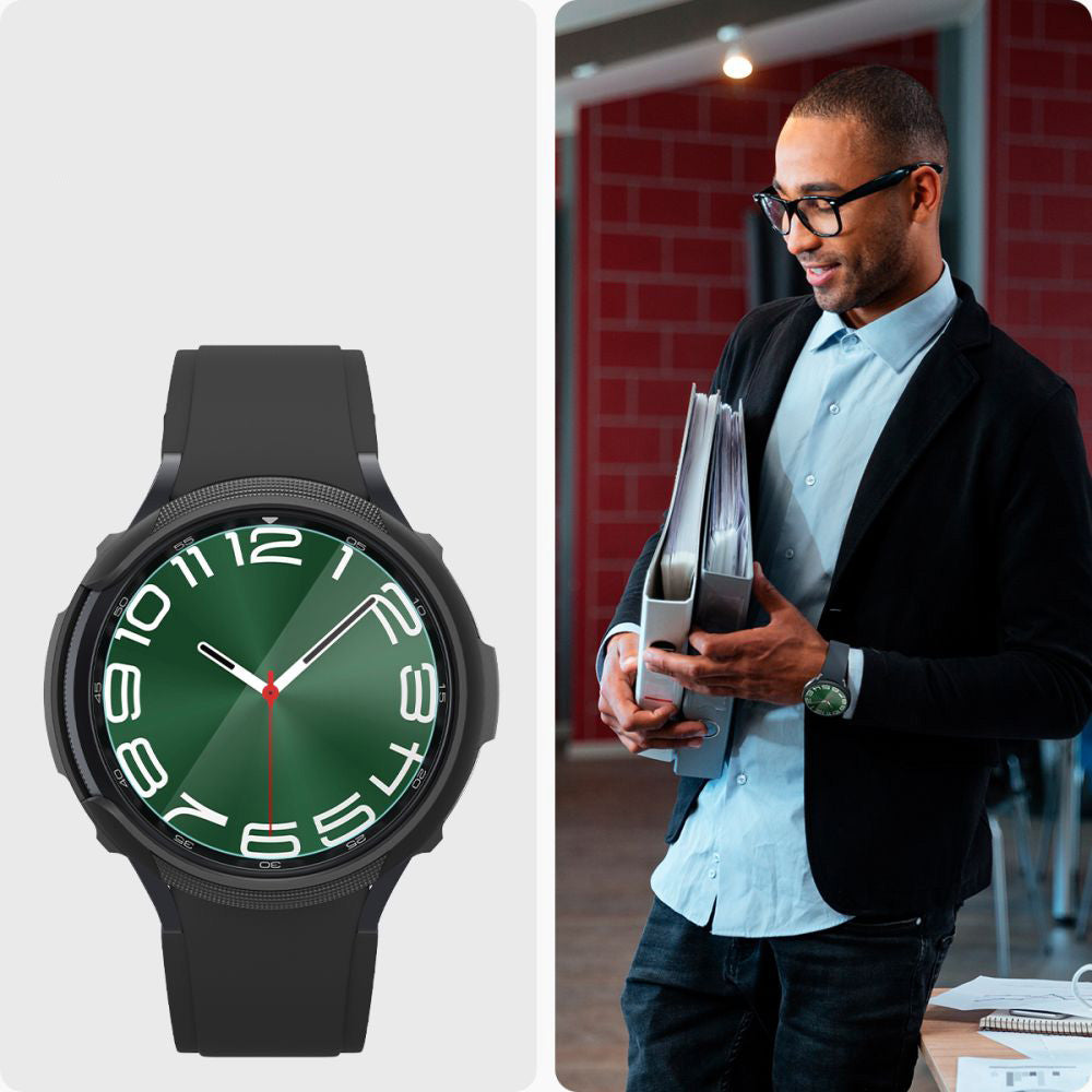Glas für die Schutzhülle Spigen Glas.tR EZ Fit 2-Pack für Galaxy Watch 6 Classic 47mm