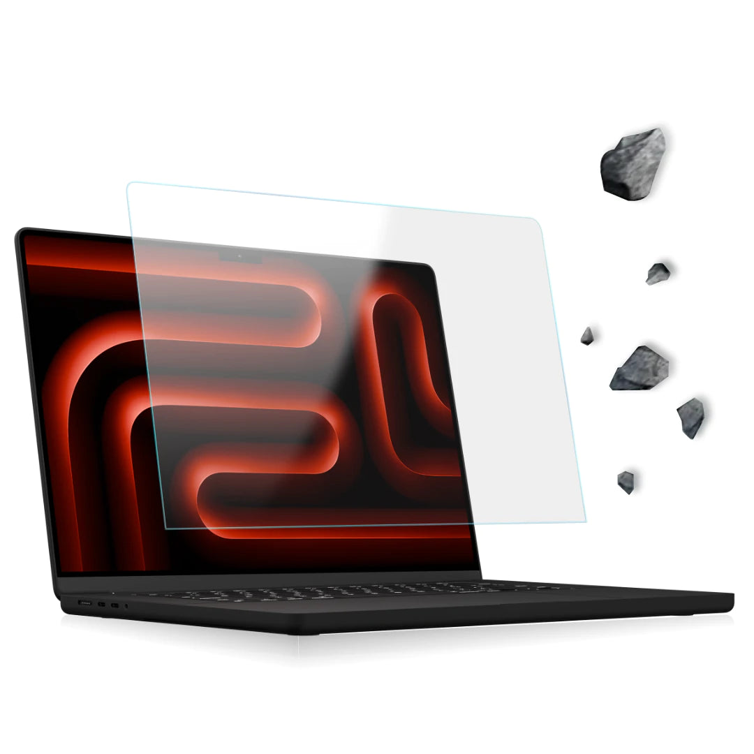 Bildschirmglas für Apple MacBook Air 13" 2024, Grizz HybridGlass Easy mit App-Rahmen