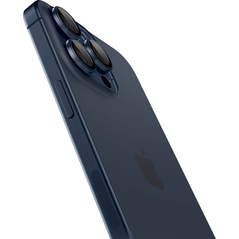 Glas für die Kamera Spigen Glas.tR Ez Fit Optik Pro 2-Pack für iPhone 15 Pro / 15 Pro Max / 14 Pro / 14 Pro Max, Schwarz-lau