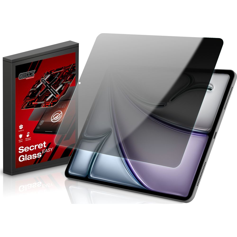 Sichtschutzglas für iPad Air 11" 6th 2024, Grizz SecretGlass Easy mit App-Rahmen