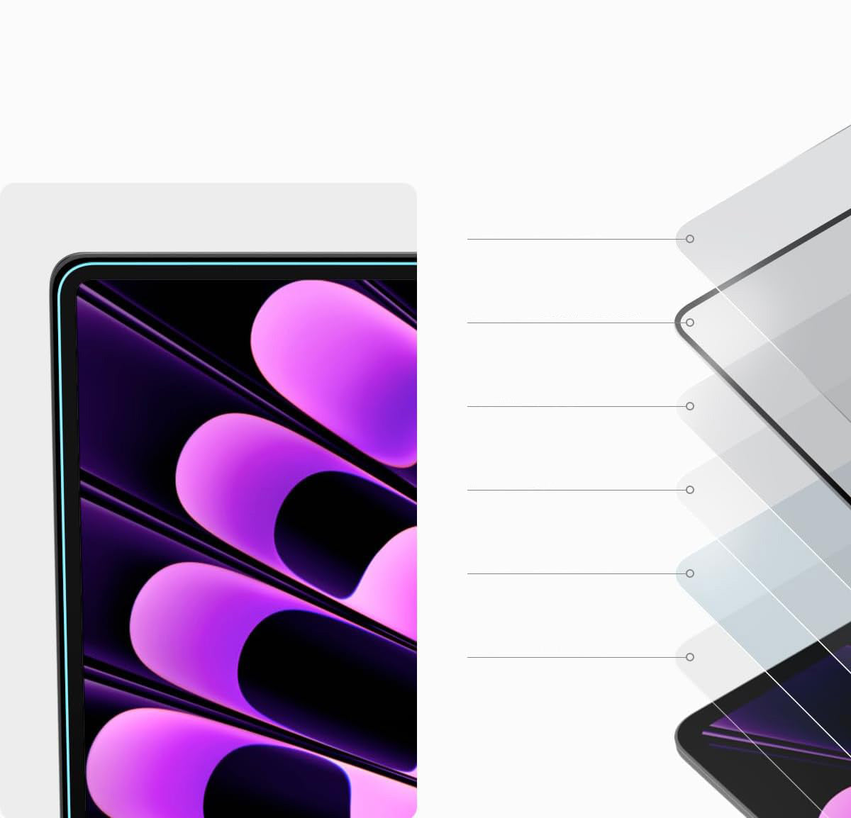 Gehärtetes Glas Spigen Glas.tR Slim für MacBook Air 15.3" M4 / M3 / M2, schwarzer Rahmen