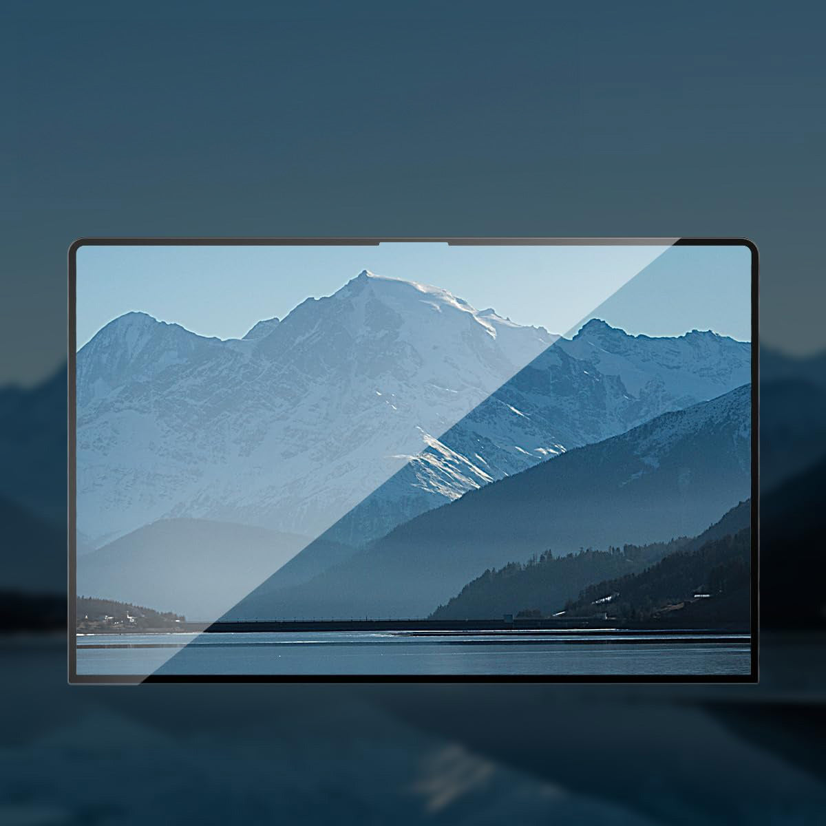 Gehärtetes Glas Spigen Glas.tR Slim für MacBook Air 15.3" M4 / M3 / M2, schwarzer Rahmen