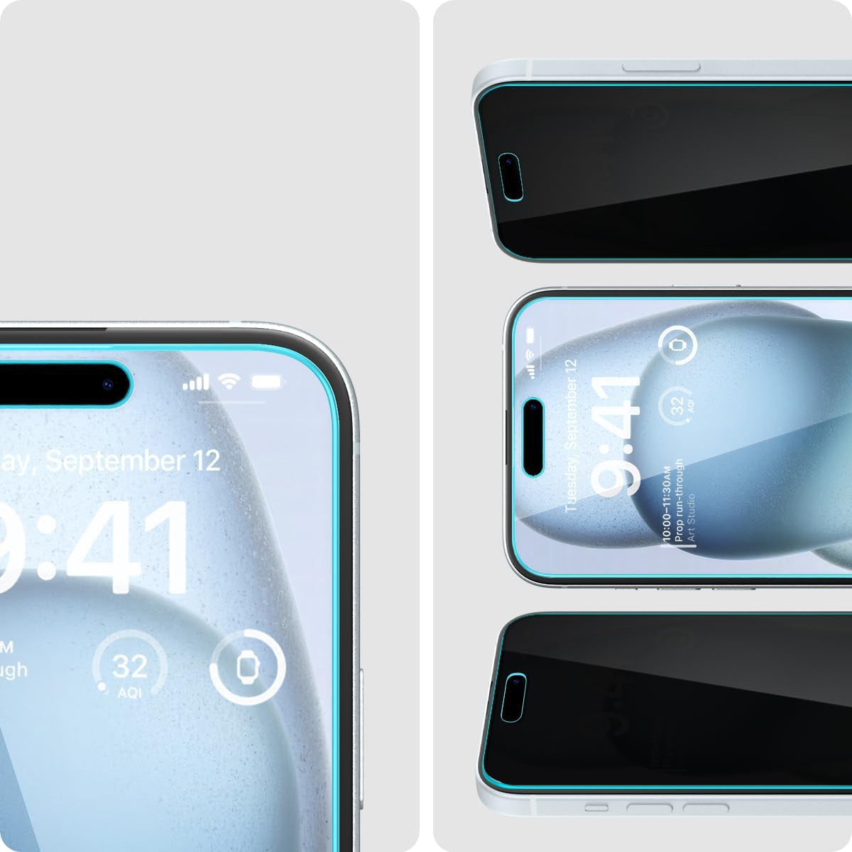 Glas für die Schutzhülle für iPhone 15 / 16, Spigen Glas.tR EZ Fit Privacy 1-Pack