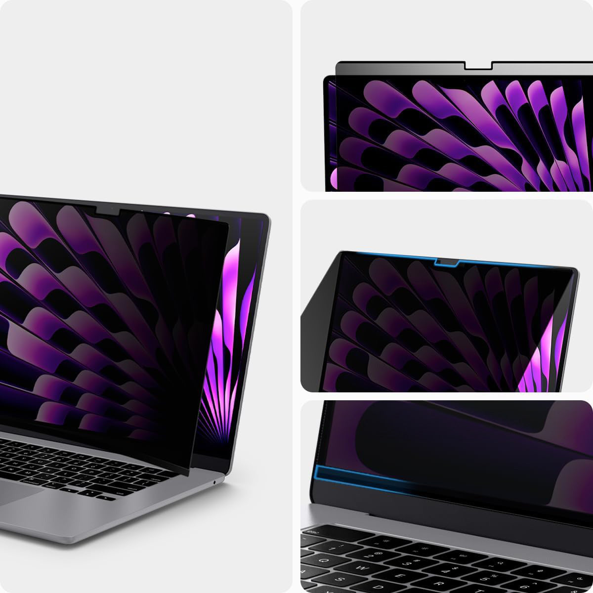 Folie Spigen SafeView Privacy Filter mit Sichtschutzfilter für MacBook Air 15 M4 / M3 / M2