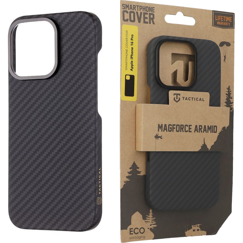 Handyhülle für iPhone 16 Pro mit MagSafe, Tactical MagForce Aramid, Schwarz