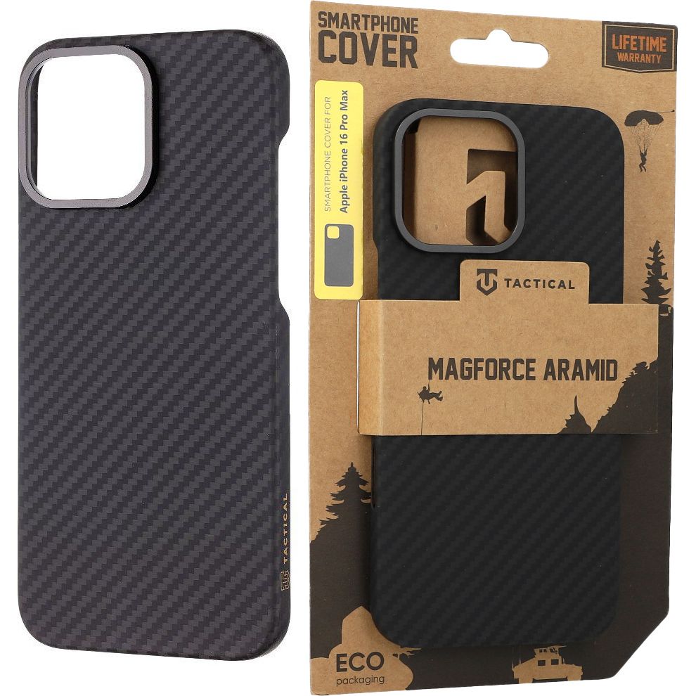 Handyhülle für iPhone 16 Pro Max mit MagSafe, Tactical MagForce Aramid, Schwarz