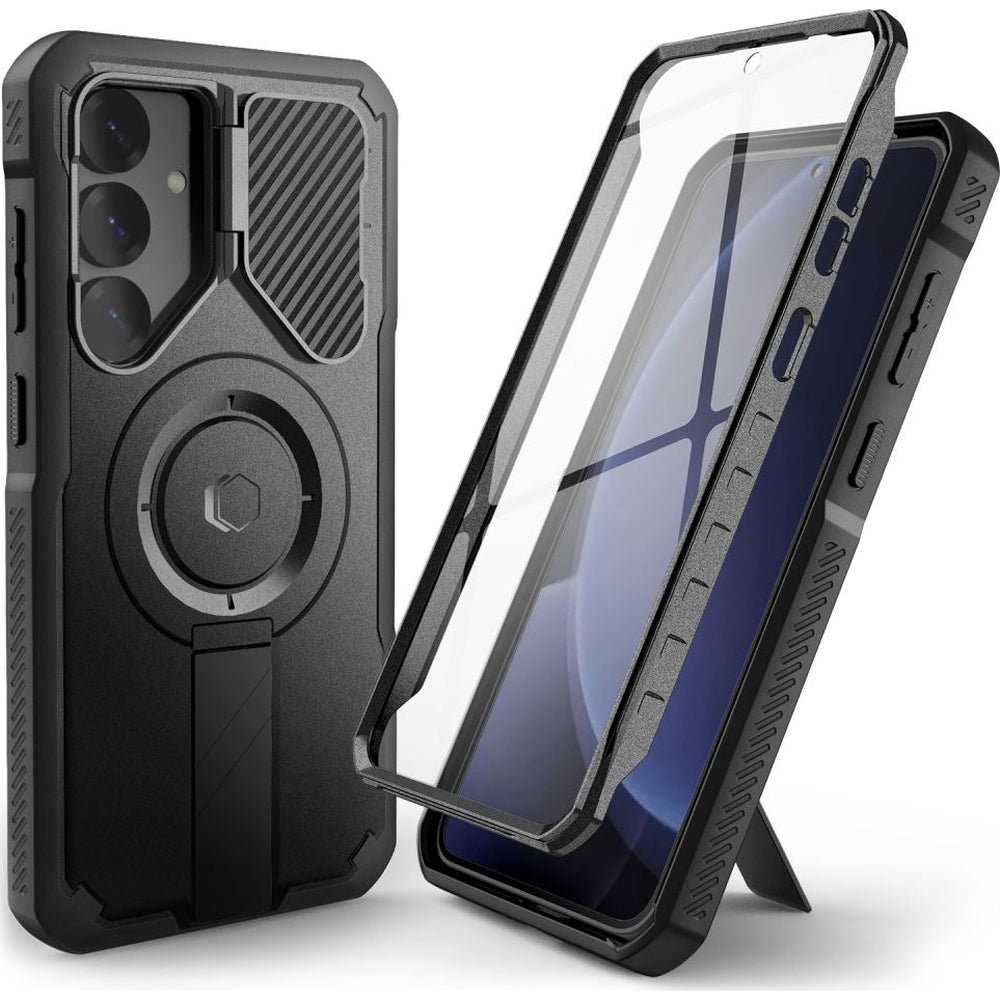 Handyhülle für Galaxy S25, Tech-Protect Kevlar MagSafe+, Schwarz