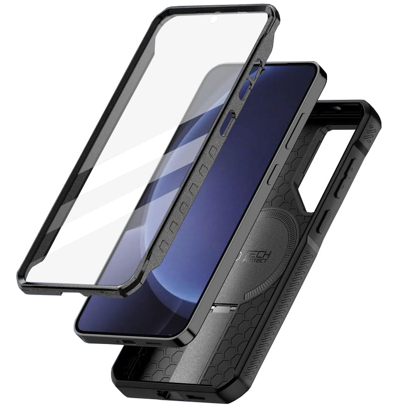 Handyhülle für Galaxy S25, Tech-Protect Kevlar MagSafe+, Schwarz