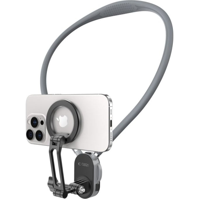 Nackenhalterung für Telefon für MagSafe, Tech-Protect AC200 Magnetic Neck Holder, Grau