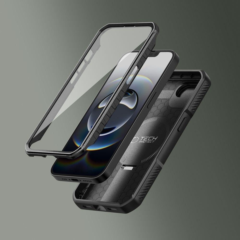 Handyhülle für Apple iPhone 17e / 16e, Tech-Protect Kevlar Cam Plus, Schwarz