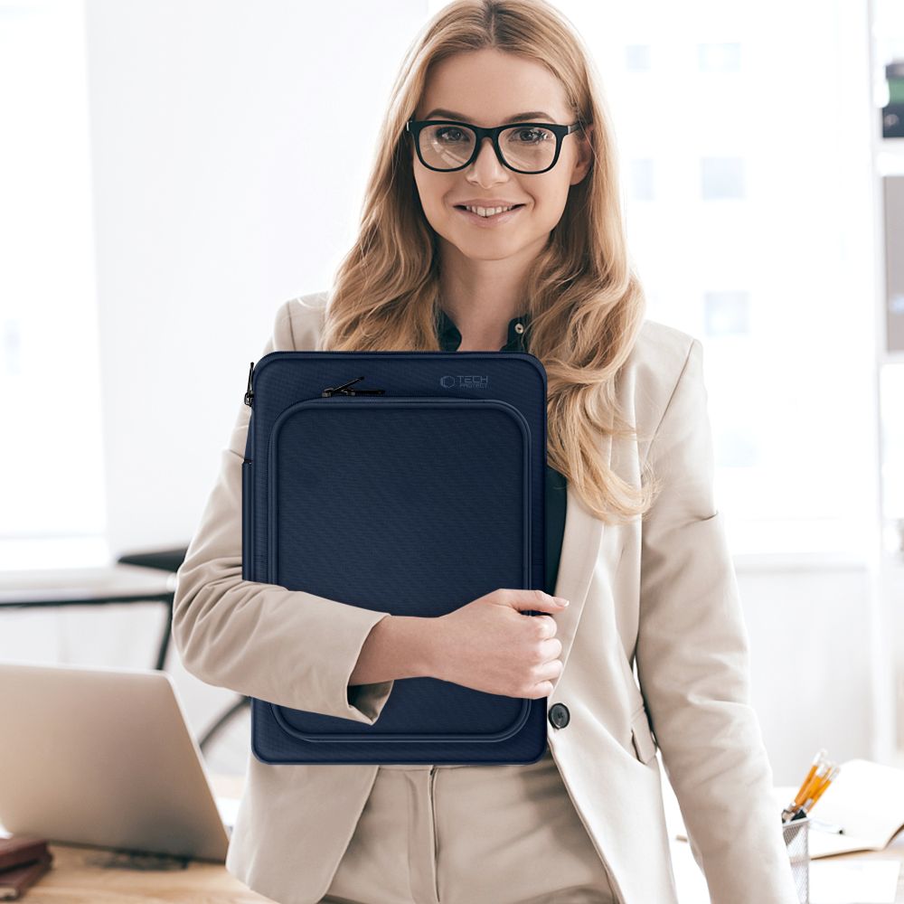 Tasche für 13" / 14" Laptop, Tech-Protect Basic Bag, Dunkelblau