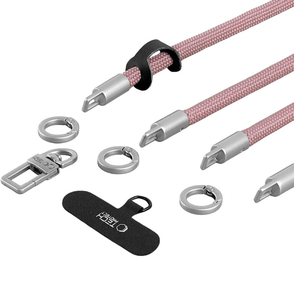 Handy-Schlüsselband für Telefon Tech-Protect C10S Rope Crossbody Wrist, Rosa