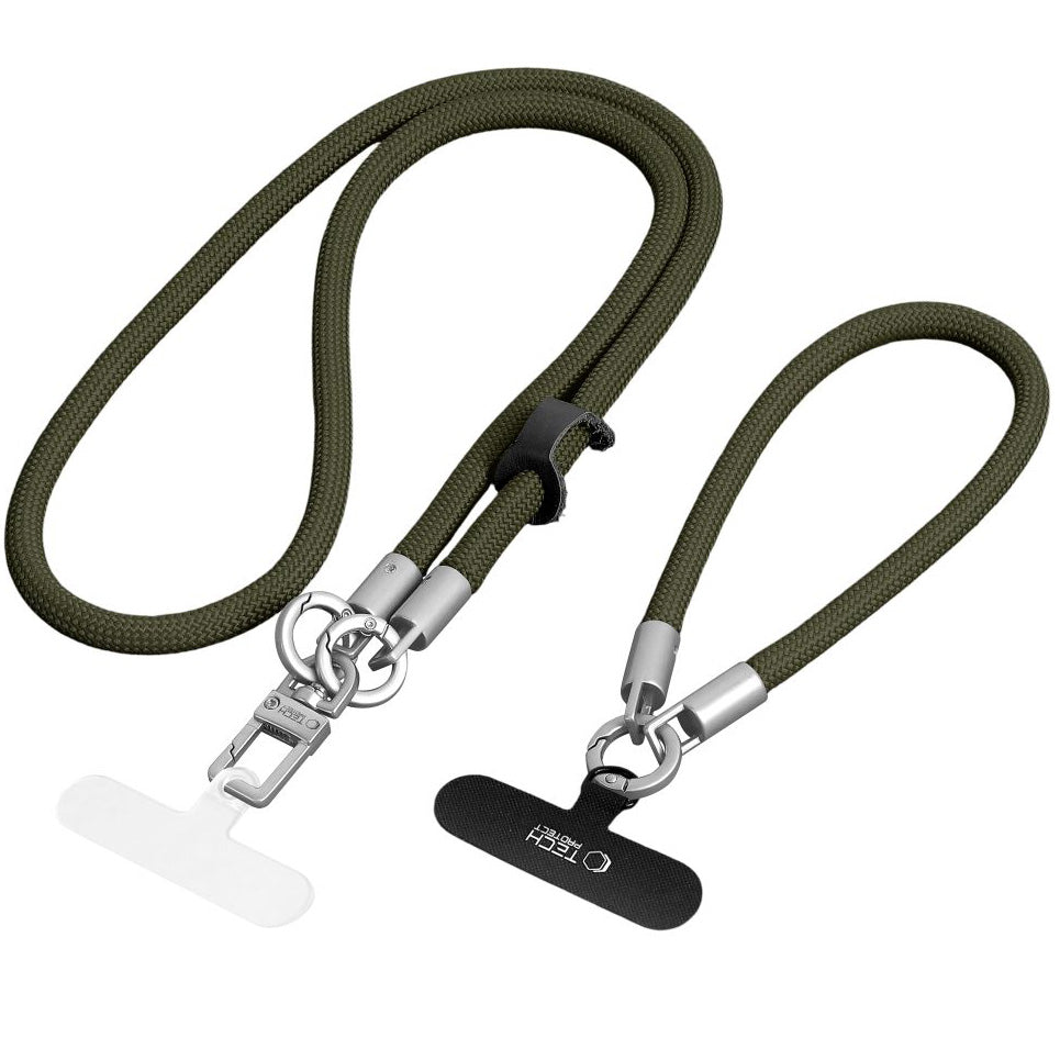 Handy-Schlüsselband für Telefon Tech Protect C10S Rope Crossbody Wrist, Grün