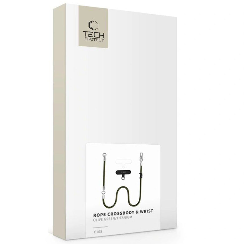 Handy-Schlüsselband für Telefon Tech Protect C10S Rope Crossbody Wrist, Grün