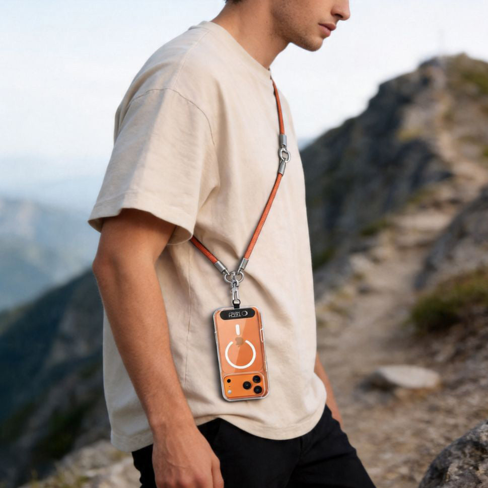 Handy-Schlüsselband für Telefon Tech Protect C10S Rope Crossbody Wrist, Orange