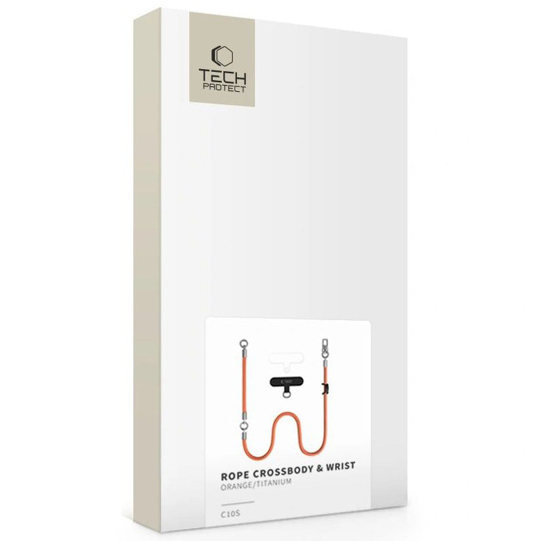 Handy-Schlüsselband für Telefon Tech Protect C10S Rope Crossbody Wrist, Orange