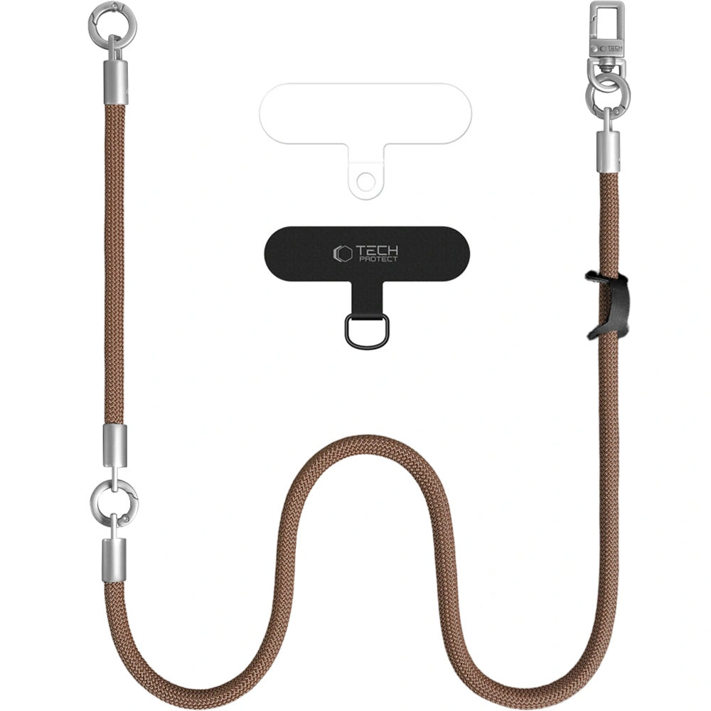 Handy-Schlüsselband für Telefon Tech-Protect C10S Rope Crossbody Wrist, Braun