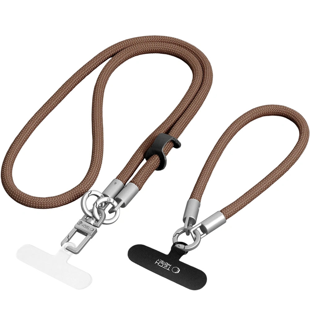 Handy-Schlüsselband für Telefon Tech-Protect C10S Rope Crossbody Wrist, Braun