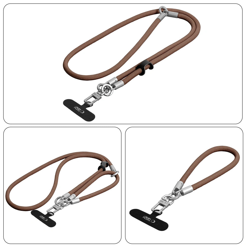 Handy-Schlüsselband für Telefon Tech-Protect C10S Rope Crossbody Wrist, Braun