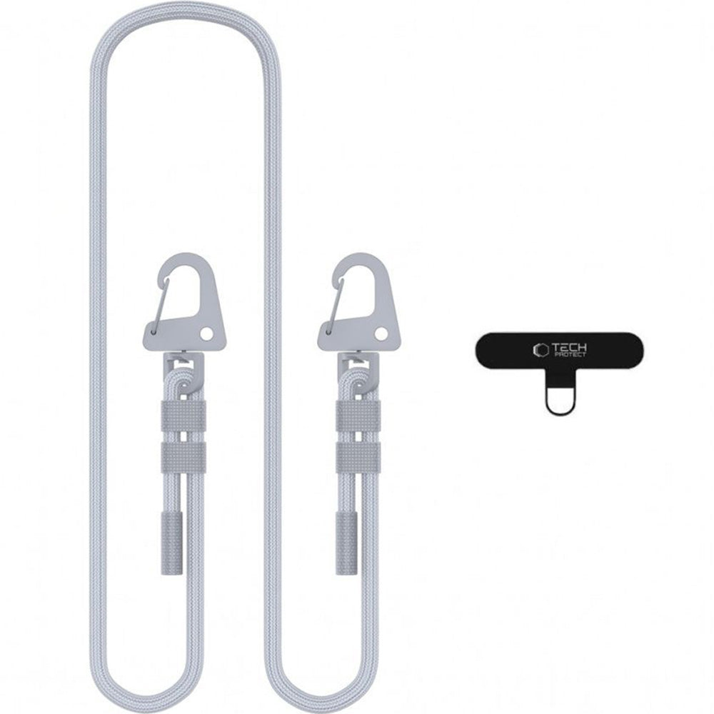 Handy-Schlüsselband für Telefon, Tech-Protect C5SD Rope Crossbody Strap, Grau