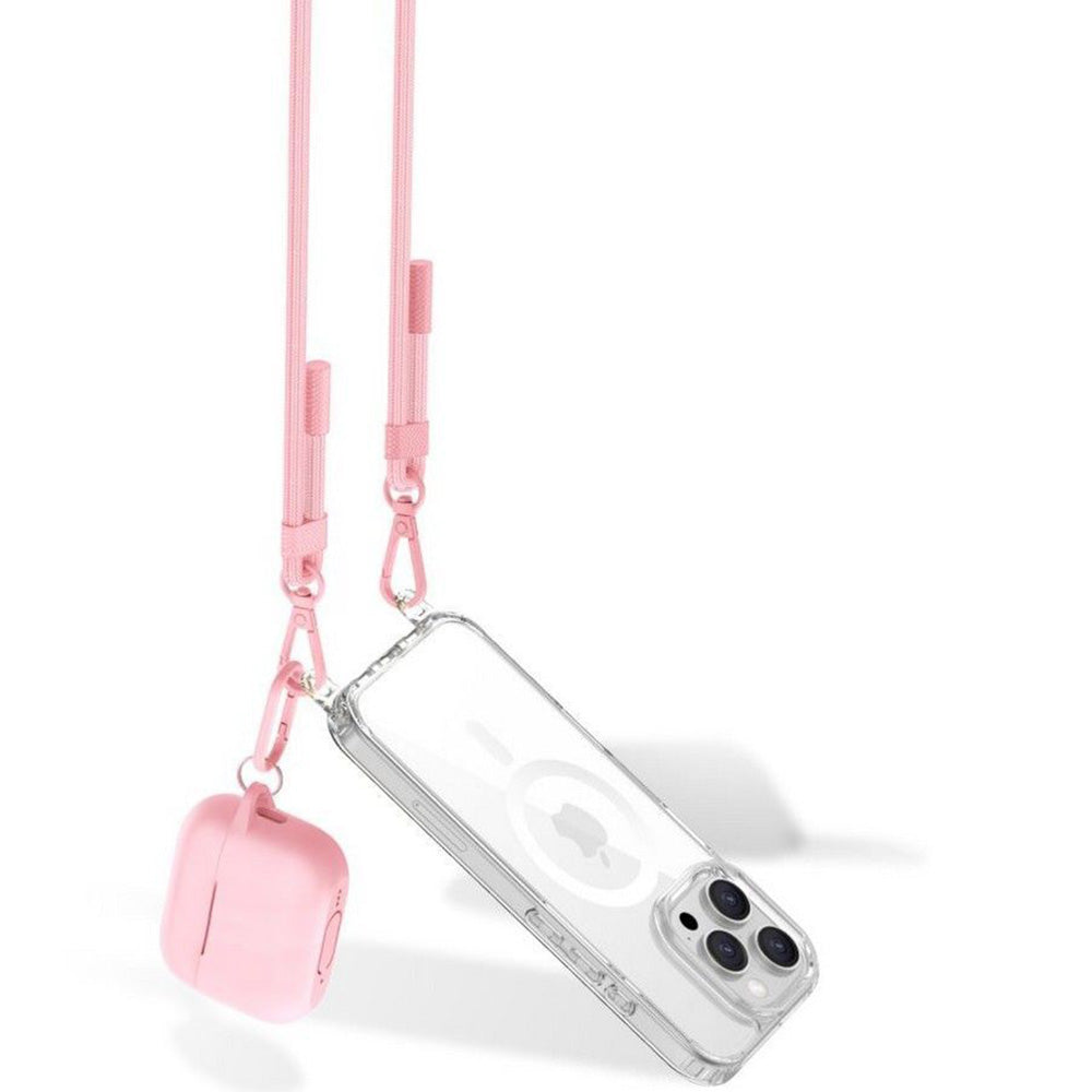 Handy-Lanyard für das Handgelenk / den Arm, Tech-Protect C5SE Rope Crossbody Strap, Rosa