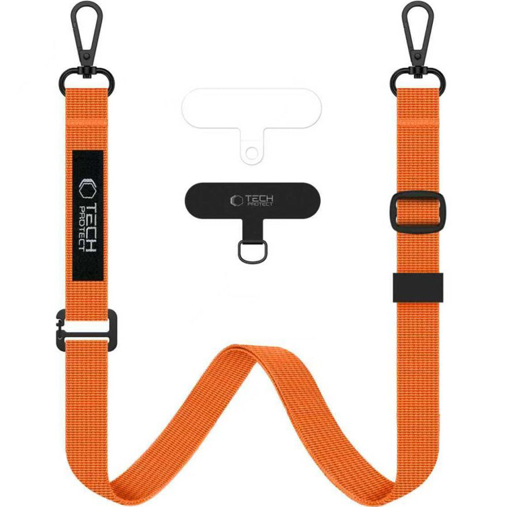 Handy-Lanyard fürs Handgelenk / den Arm, Tech-Protect C6S Rope Wrist Strap, Schwarz-Orange