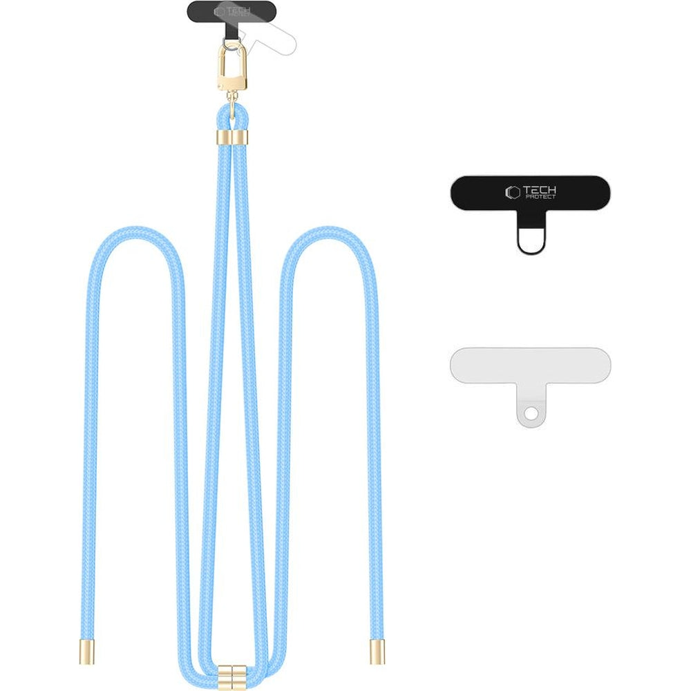 Tech-Protect C7S Rope Wrist Strap, Blau mit Goldenen Elementen