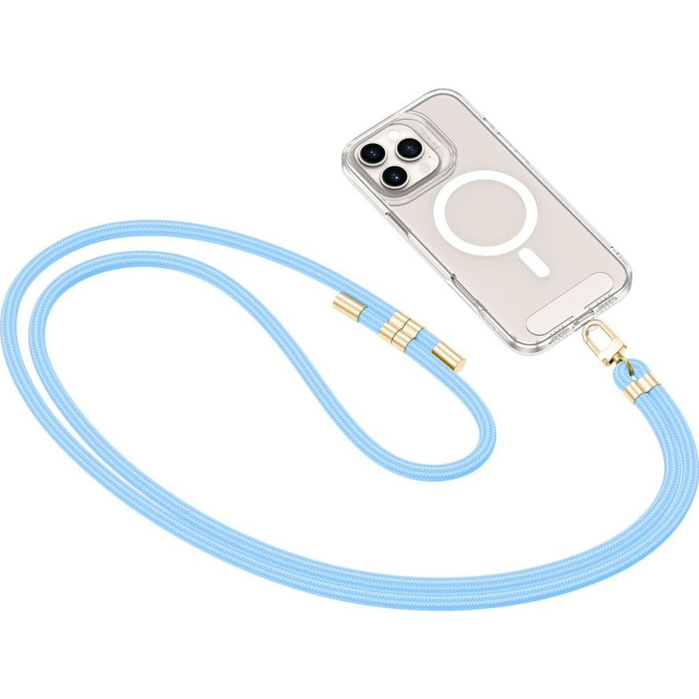 Tech-Protect C7S Rope Wrist Strap, Blau mit Goldenen Elementen