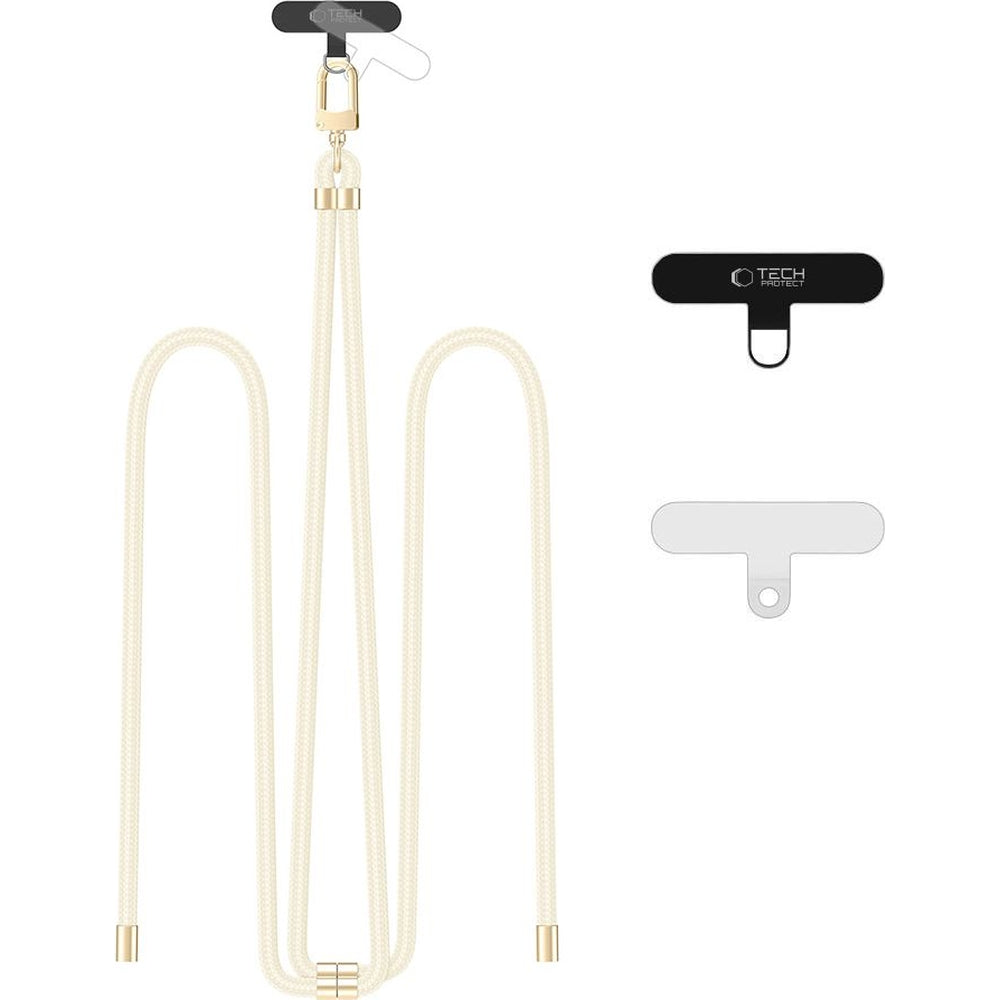 Tech-Protect C7S Rope Wrist Strap, Beige mit Goldenen Elementen