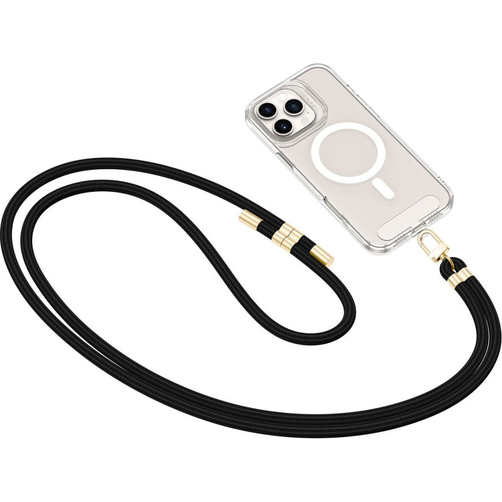 Tech-Protect C7S Rope Wrist Strap, Schwarz mit Goldenen Elementen