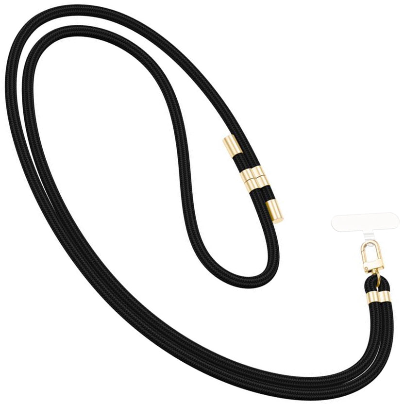 Tech-Protect C7S Rope Wrist Strap, Schwarz mit Goldenen Elementen