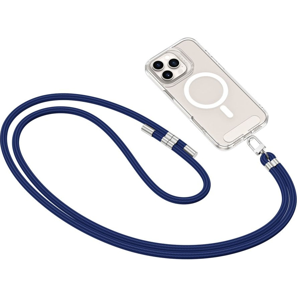 Tech-Protect C7S Rope Wrist Strap, Dunkelblau mit Silbernen Elementen