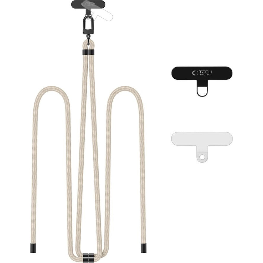 Tech-Protect C7S Rope Wrist Strap, Beige mit Schwarzen Elementen
