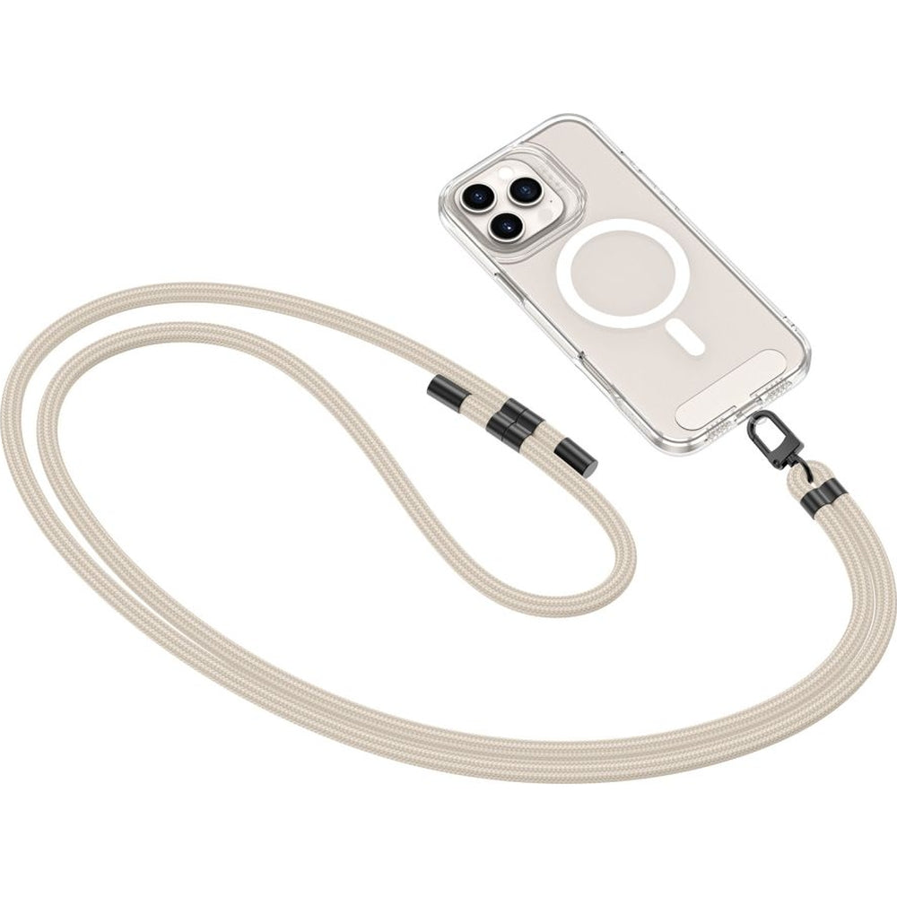 Tech-Protect C7S Rope Wrist Strap, Beige mit Schwarzen Elementen