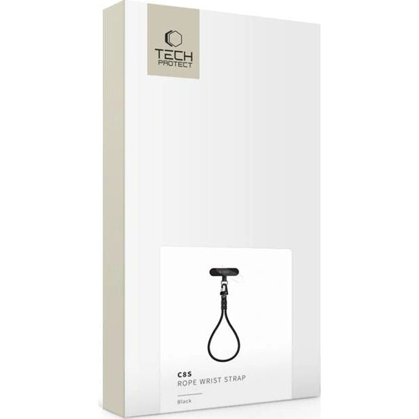 Handy-Schlüsselband am Handgelenk, Tech-Protect C8S Rope Wrist Strap, Schwarz