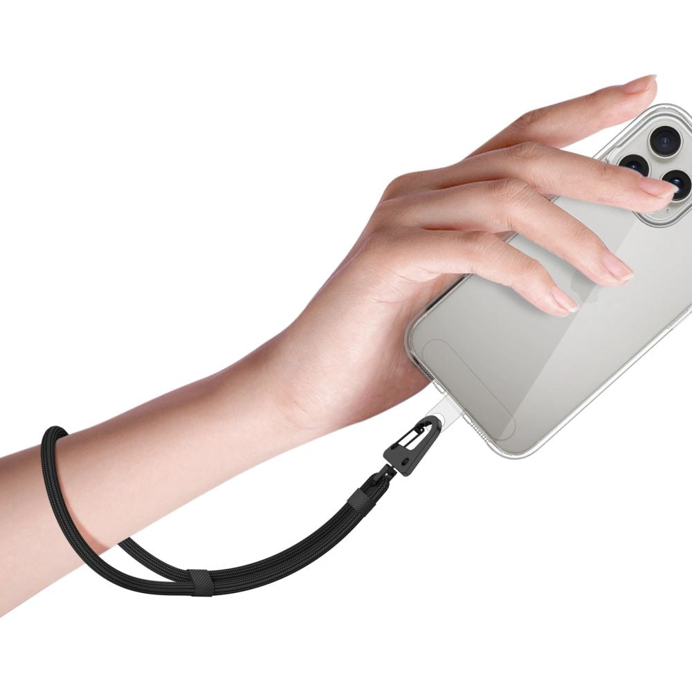 Handy-Schlüsselband am Handgelenk, Tech-Protect C8S Rope Wrist Strap, Schwarz