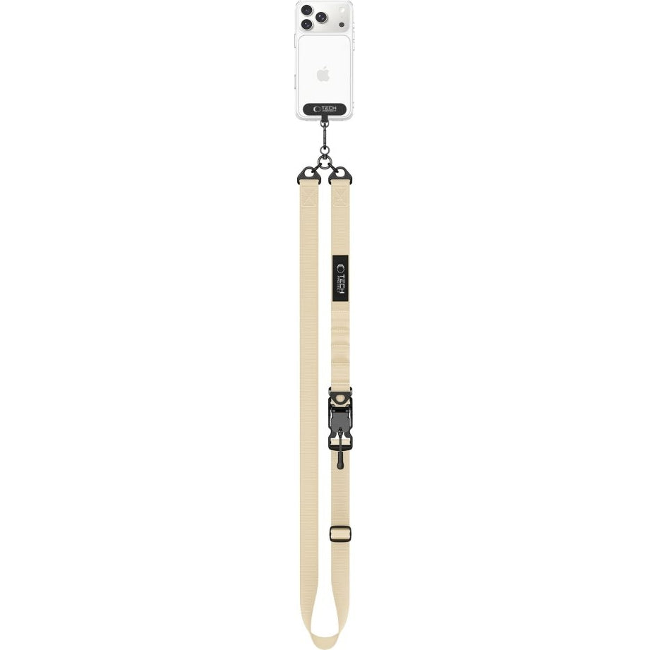 Handy-Schlüsselband für Telefon Tech Protect C9S Rope Crossbody, Dunkelbeige
