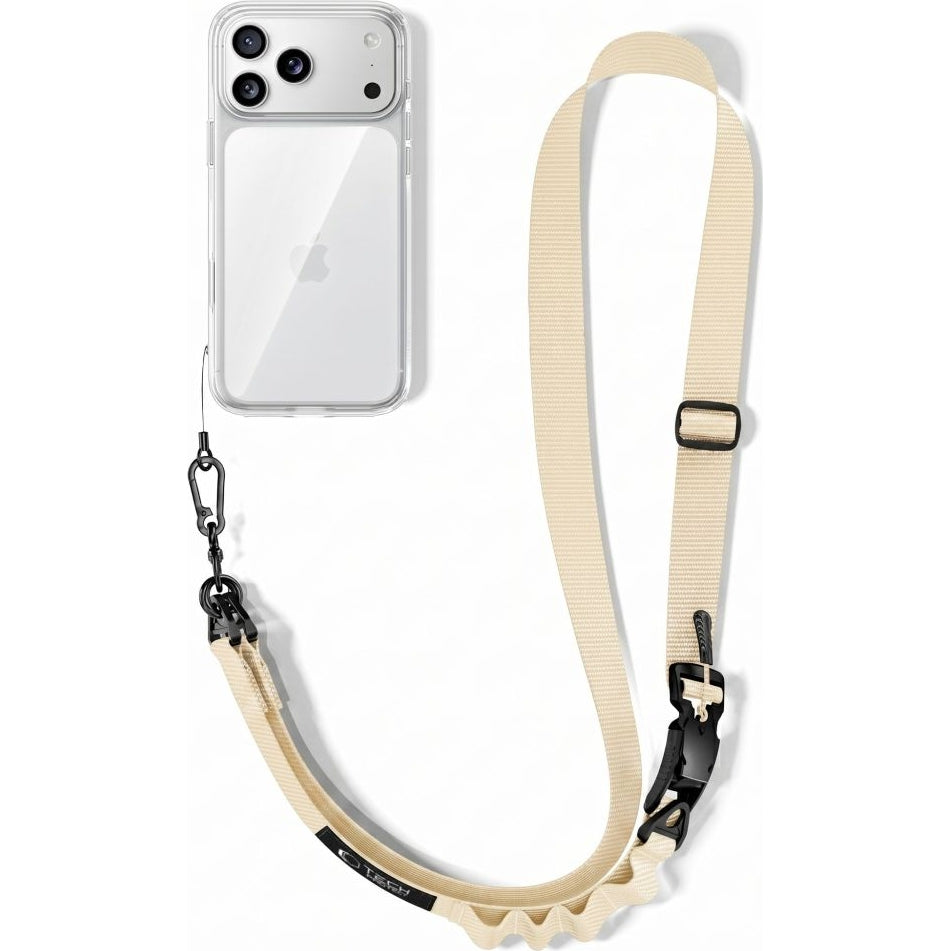 Handy-Schlüsselband für Telefon Tech Protect C9S Rope Crossbody, Dunkelbeige