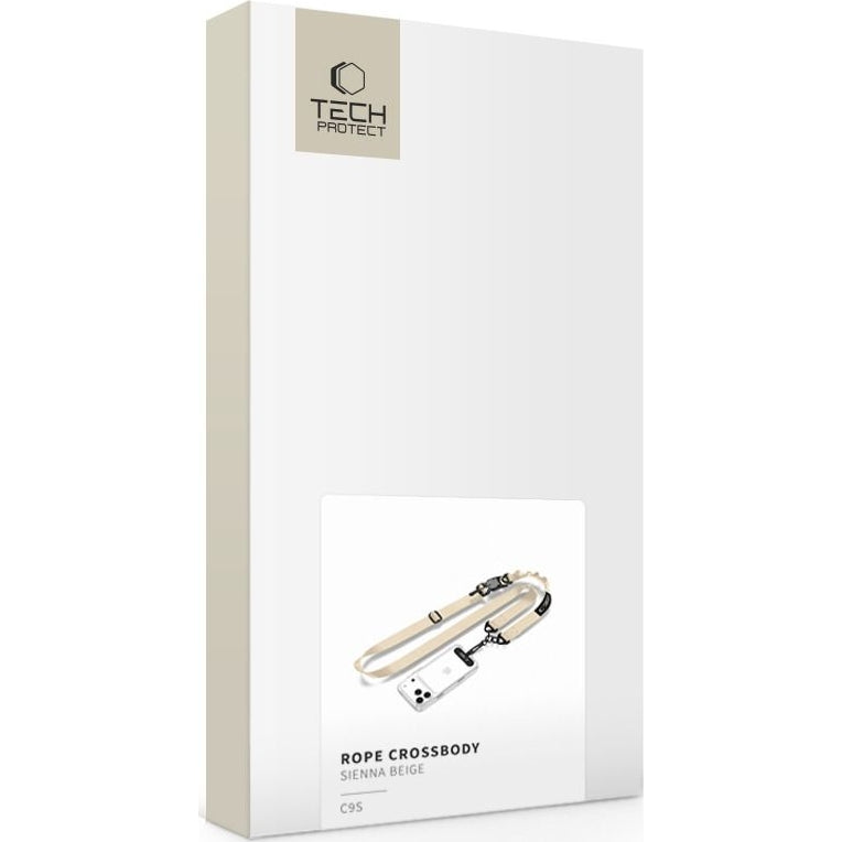 Handy-Schlüsselband für Telefon Tech Protect C9S Rope Crossbody, Dunkelbeige