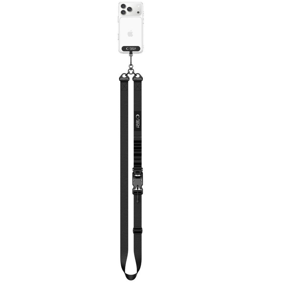 Handy-Schlüsselband für Telefon Tech Protect C9S Rope Crossbody, Schwarz