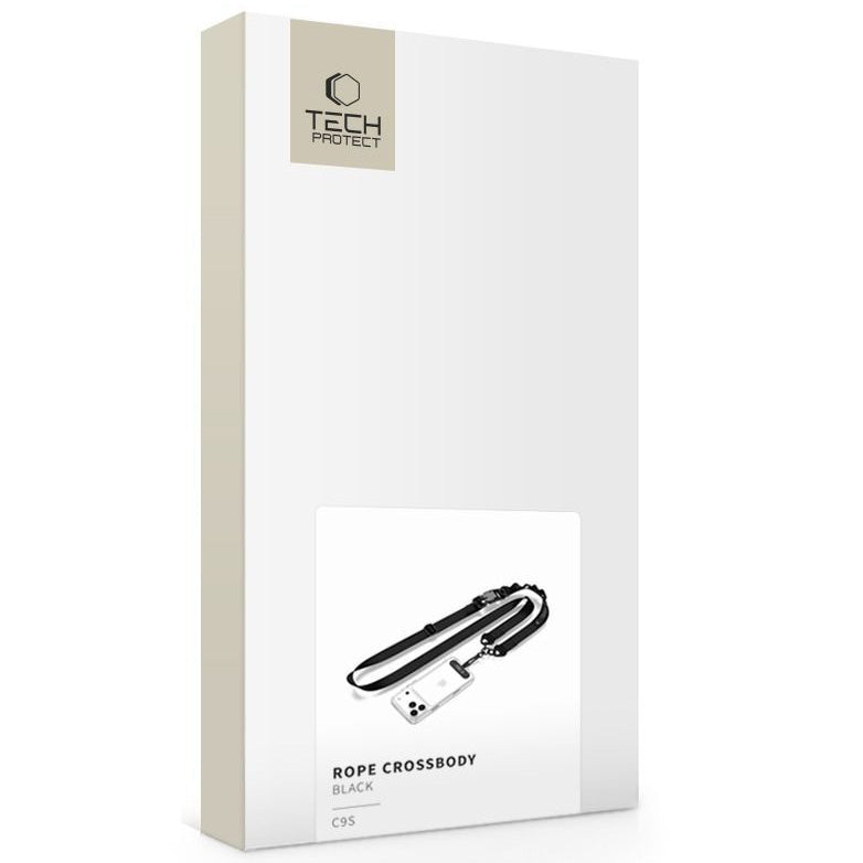 Handy-Schlüsselband für Telefon Tech Protect C9S Rope Crossbody, Schwarz