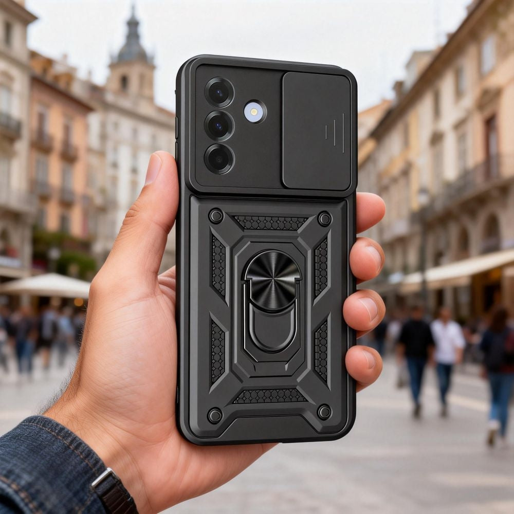 Handyhülle für Galaxy A27 5G, Tech-Protect Camshield Pro, Schwarz