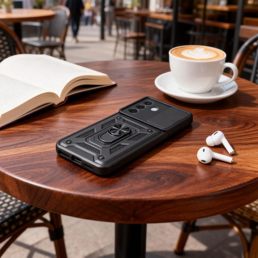 Handyhülle für Galaxy A27 5G, Tech-Protect Camshield Pro, Schwarz