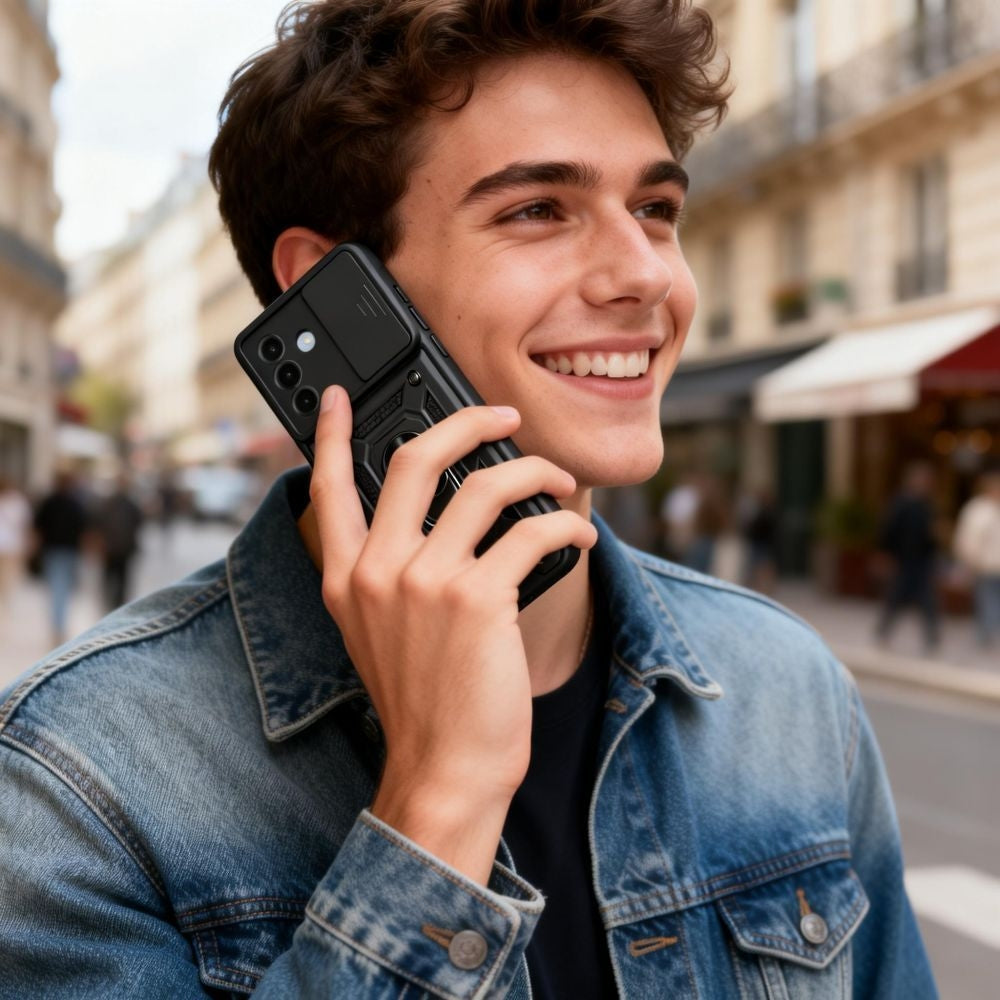 Handyhülle für Galaxy A27 5G, Tech-Protect Camshield Pro, Schwarz