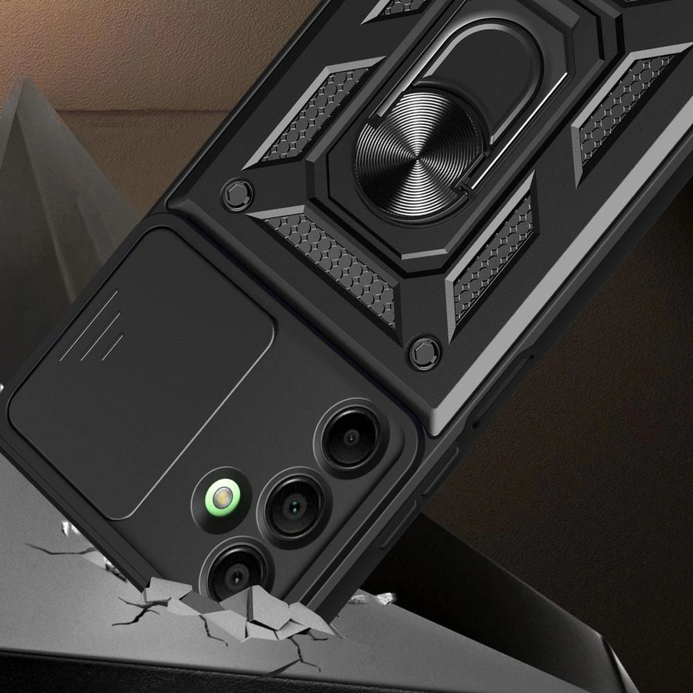 Handyhülle mit Ring für Samsung Galaxy A17 5G/4G, Tech-Protect Camshield Pro, Schwarz