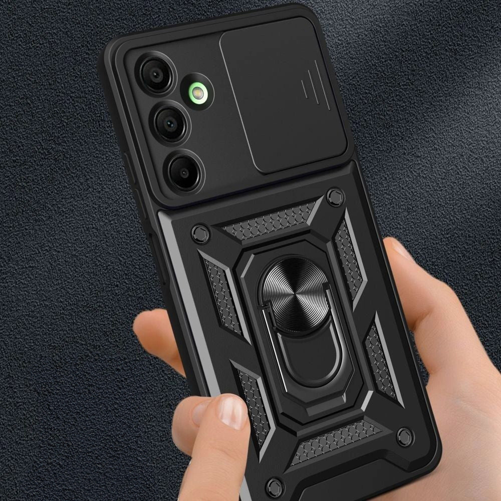 Handyhülle mit Ring für Samsung Galaxy A17 5G/4G, Tech-Protect Camshield Pro, Schwarz